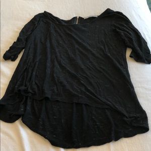 Black quarter length sleeve blouse